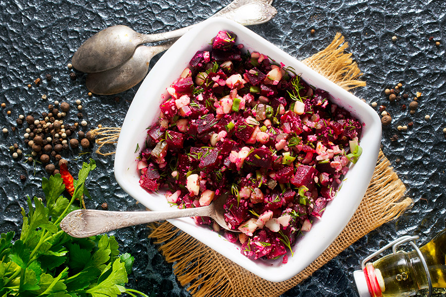 Belugalinsen-Rucola-Salat mit Feta