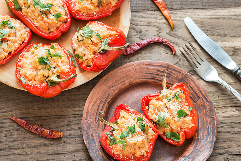 Gefüllte Paprika mit Hirse